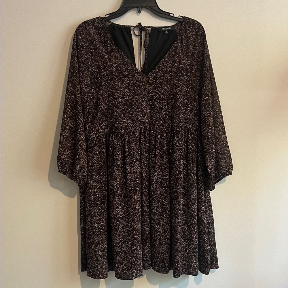Madewell Black and Brown Long Sleeve Dress